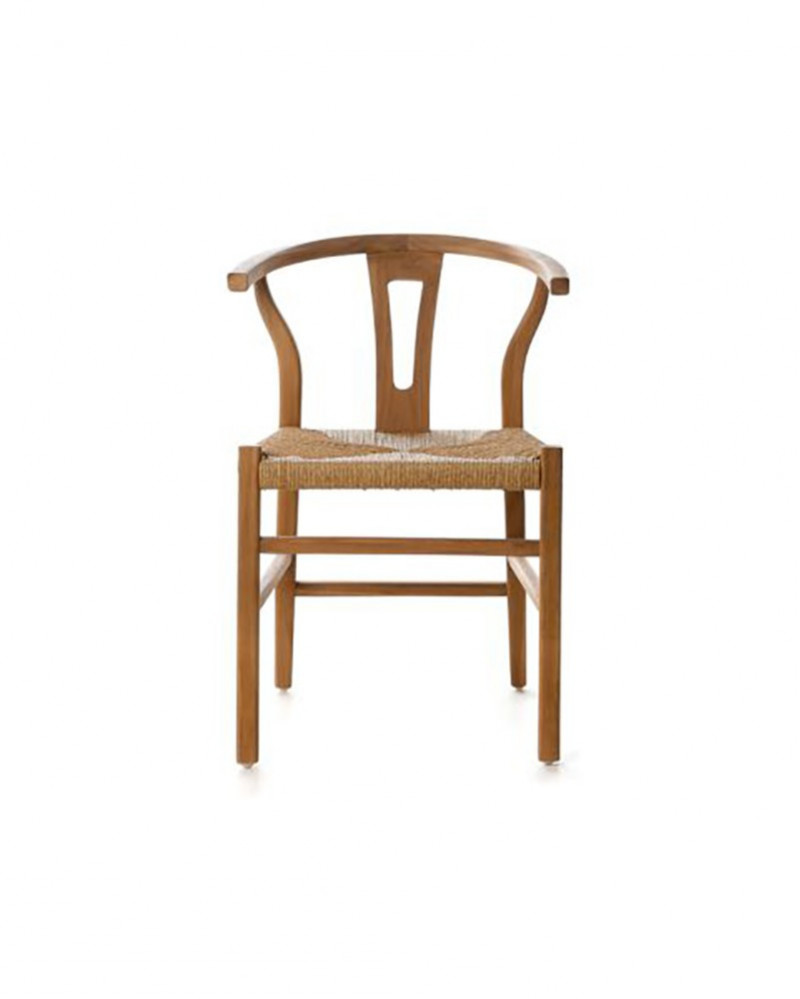 Chaise ROB en teck recyclé & corde tressée