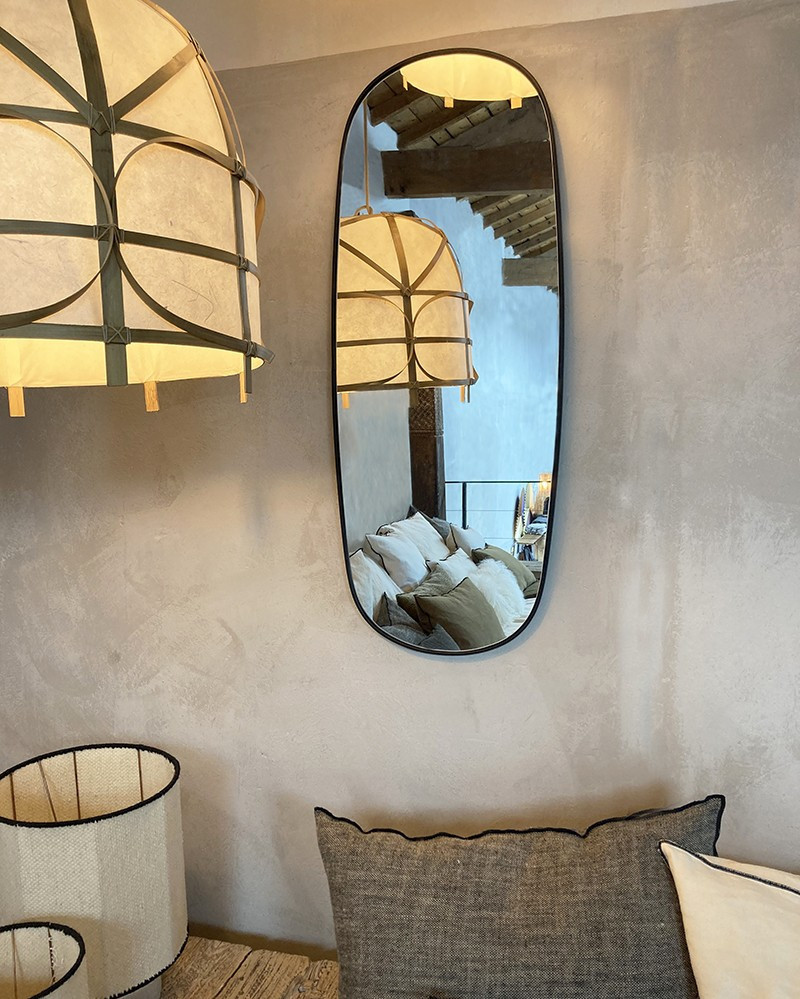 Miroir Hines en métal noir - grand modèle