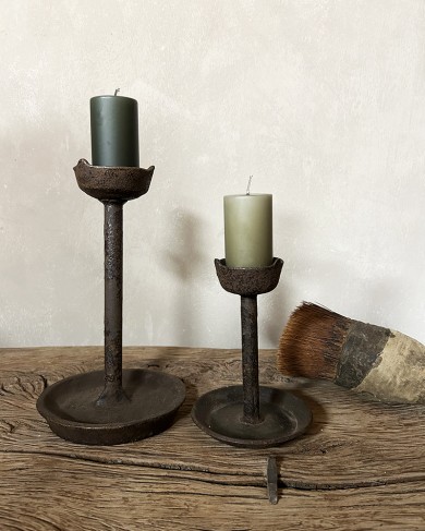 Aged cast iron Atmosphère candleholder - unique piece