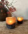 Sandy glass brown candle holder