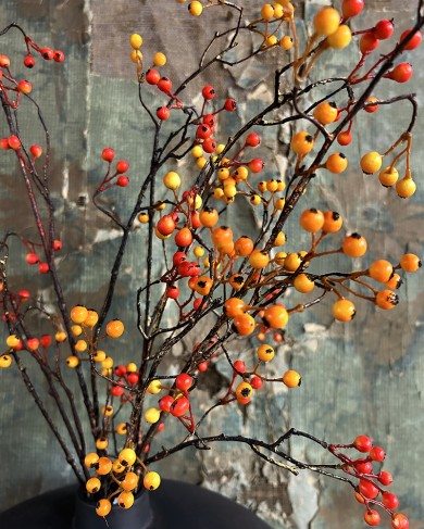 Branches décoratives Baies Spray Orange & Jaune