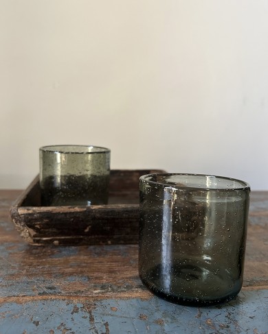 Smoked bubble glass Vico Cup & Carafe