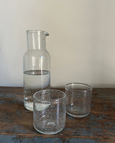 Clear bubble glass Vico Cup & Carafe