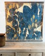 Creased paper Bleu Lagon panel