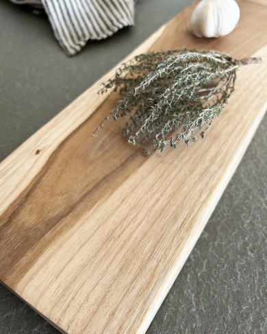 Long teak cutting board