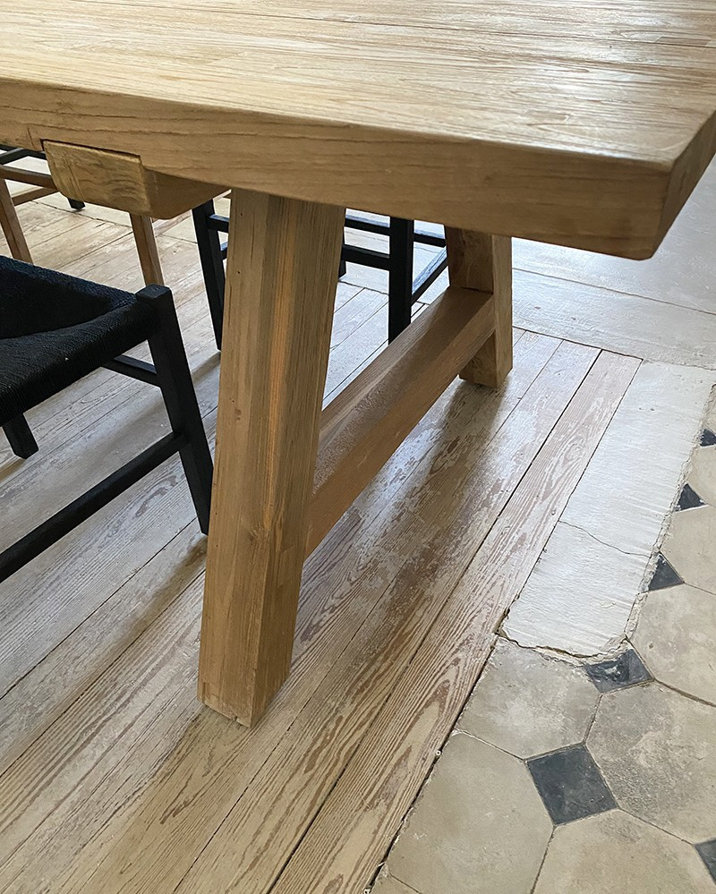 Table Cantina en teck recyclé