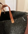 Black sisal Basket Shopper by Mifuko