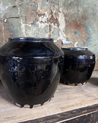 Enameled stoneware Jar Rice Wine