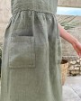 Linen Khaki Strappy Dress
