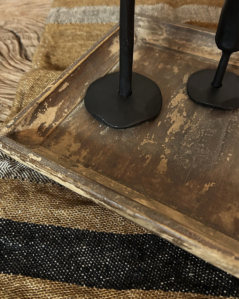 Petit plateau Atmosphère en bois - pièce unique