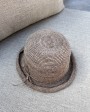 Taupe raffia Denise hat - handmade