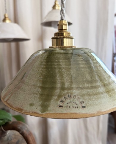 Enamelled sandstone verbena Lisette pendant lamp