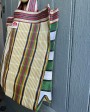 Recycled plastic Beige Stripes shopping bag
