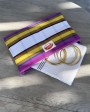 Recycled plastic Pink Stripes pouch
