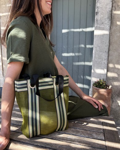 Recycled nylon little tote bag
