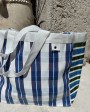 Recycled nylon Caroline Blue shopping bag