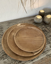 Plateau de décoration en teck