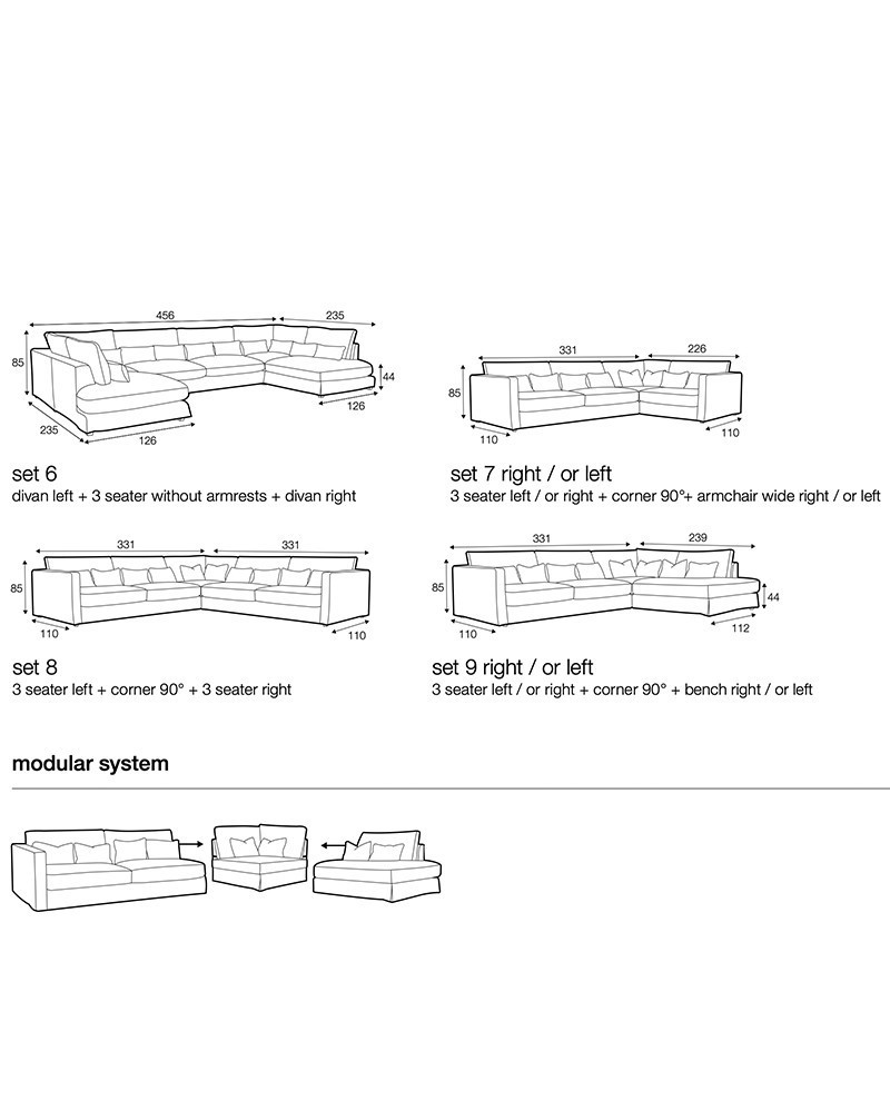 Linen Divan Sofa Heaven 3pl - Modular