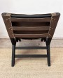 Leather & mango wood Philosophy lounge chair