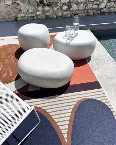 Outdoor Clay Fiber Coffee Table/Footstool