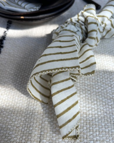 Serviette de table Melody kaki