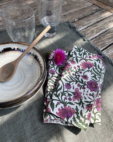 Serviette de table Amaryllis fleur rose