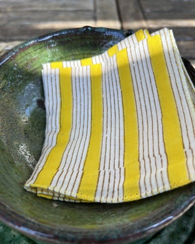 Yellow stripes Citrus napkin