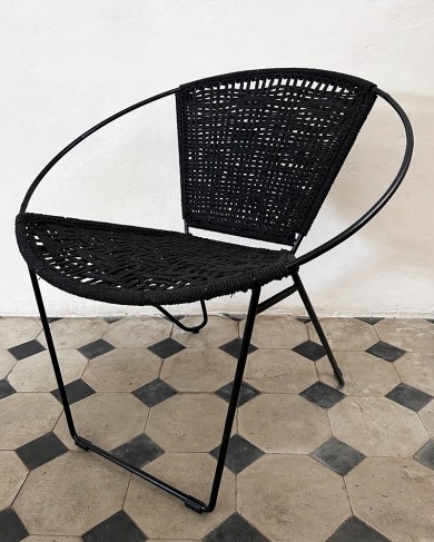 Cotton & metal Kassala lounge chair