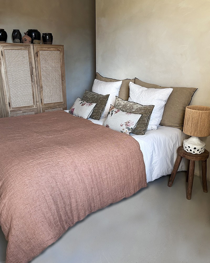Terracotta washed linen crepon Vice Versa Cocoon Duvet Maison de Vacances
