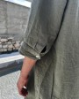 Linen Khaki shirt dress