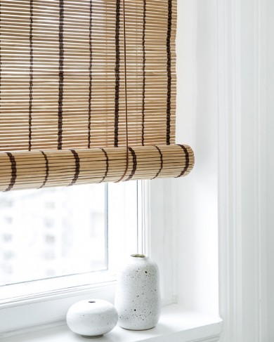 Bamboo Brown Stripes blind roller curtain