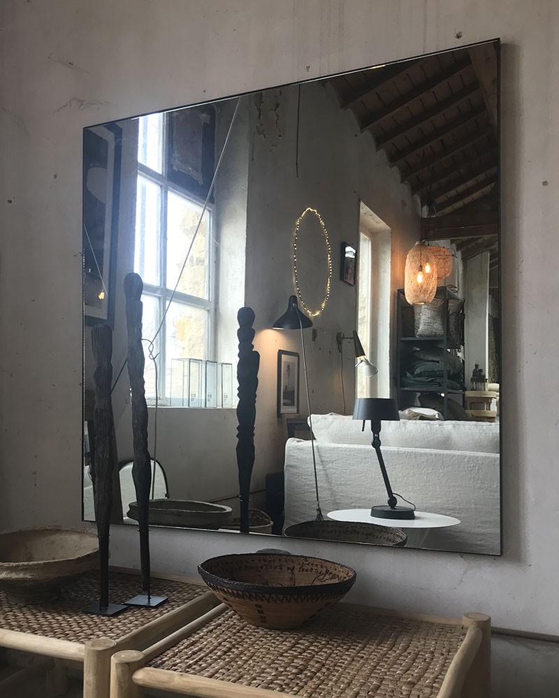 Square black iron Mirror Palace