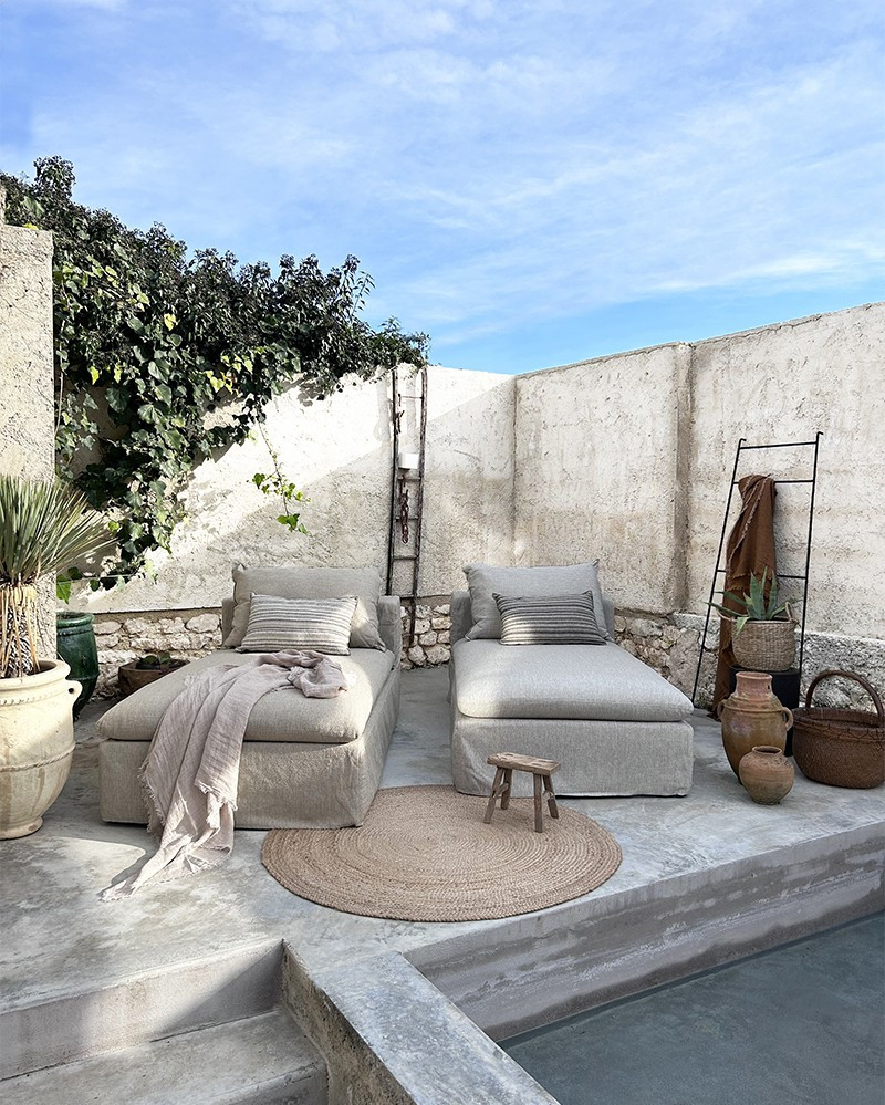 Chauffeuse Lounge XL extérieure en toile Menorca