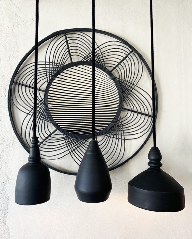 Black ceramic Pendant lamp by The Gentle Factory