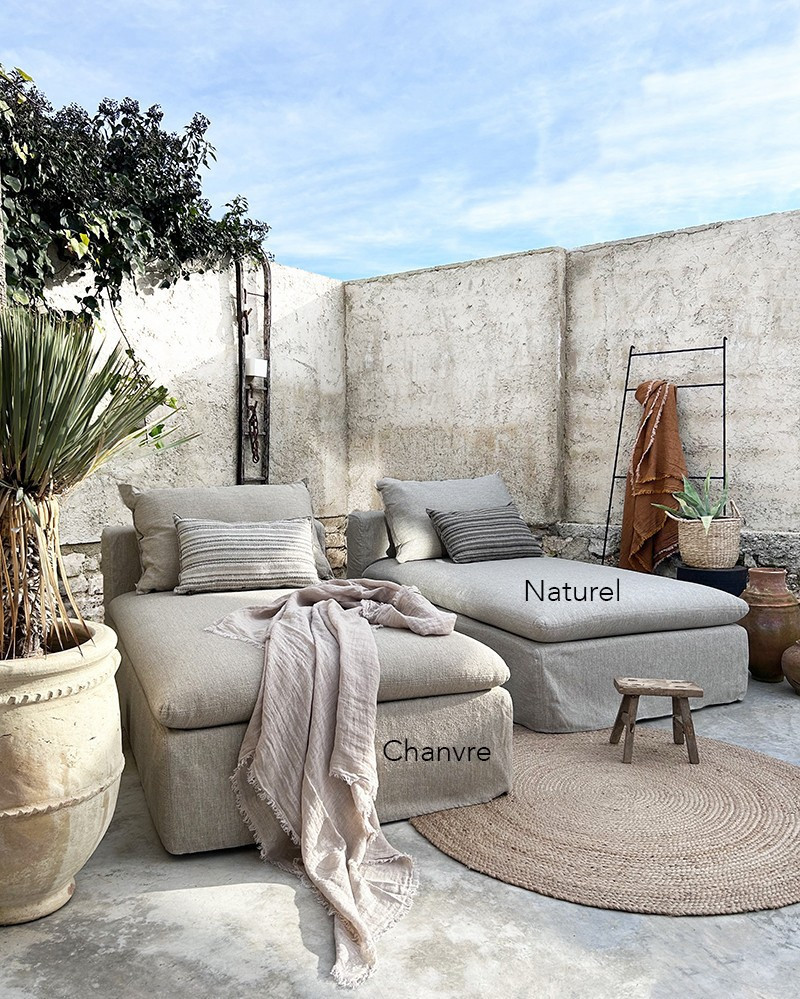 Chauffeuse Lounge XL extérieure en toile Menorca